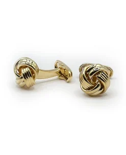 Gold Tone Rhodium Plated Knot Cufflinks