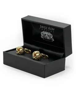 Gold Tone Rhodium Plated Knot Cufflinks