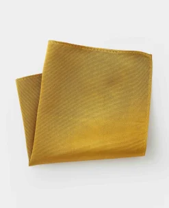 Gold Twill Silk Pocket Square