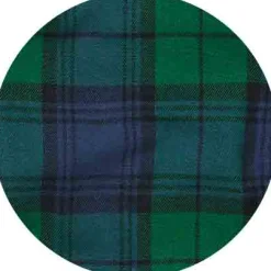 Green Blue Brushed Cotton Twill Window Check Lounge Pants