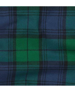 Green Blue Brushed Cotton Twill Window Check Lounge Pants