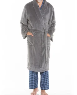 Grey Fleece Dressing Gown