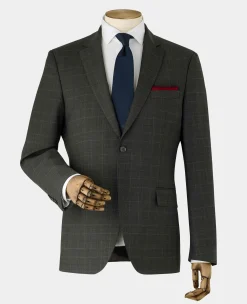 Grey Prince of Wales Check Wool Blend Suit Jacket