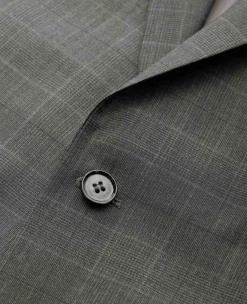 Grey Prince of Wales Check Wool Blend Suit Jacket