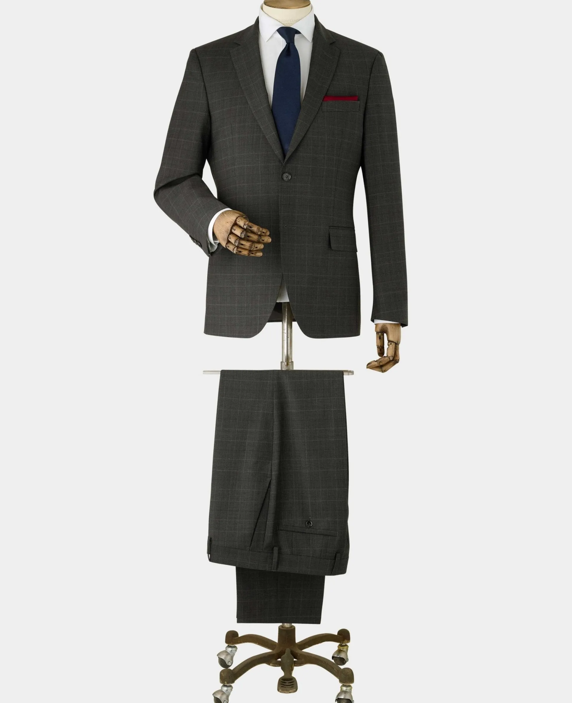 Grey Prince of Wales Check Wool Blend Tailored Suit