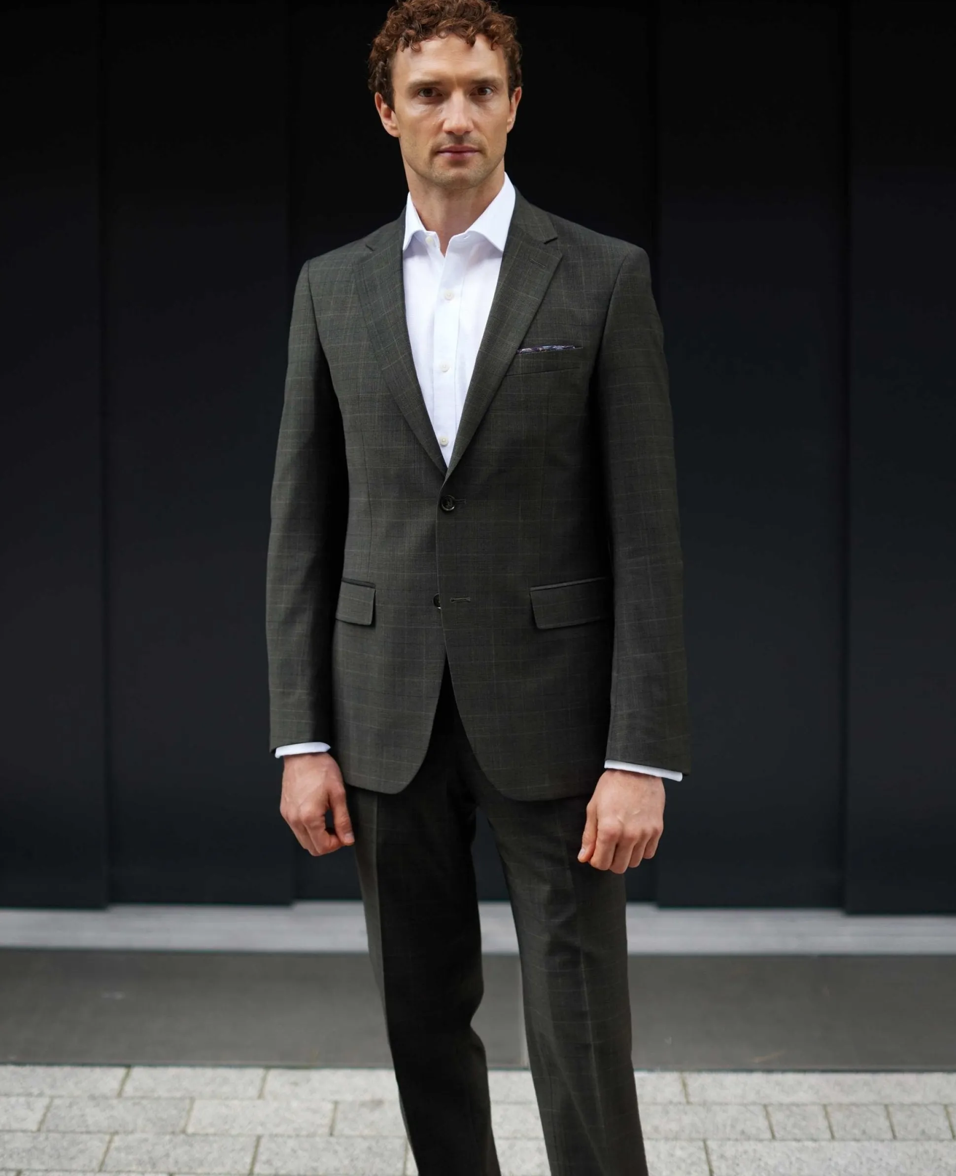Grey Prince of Wales Check Wool Blend Tailored Suit