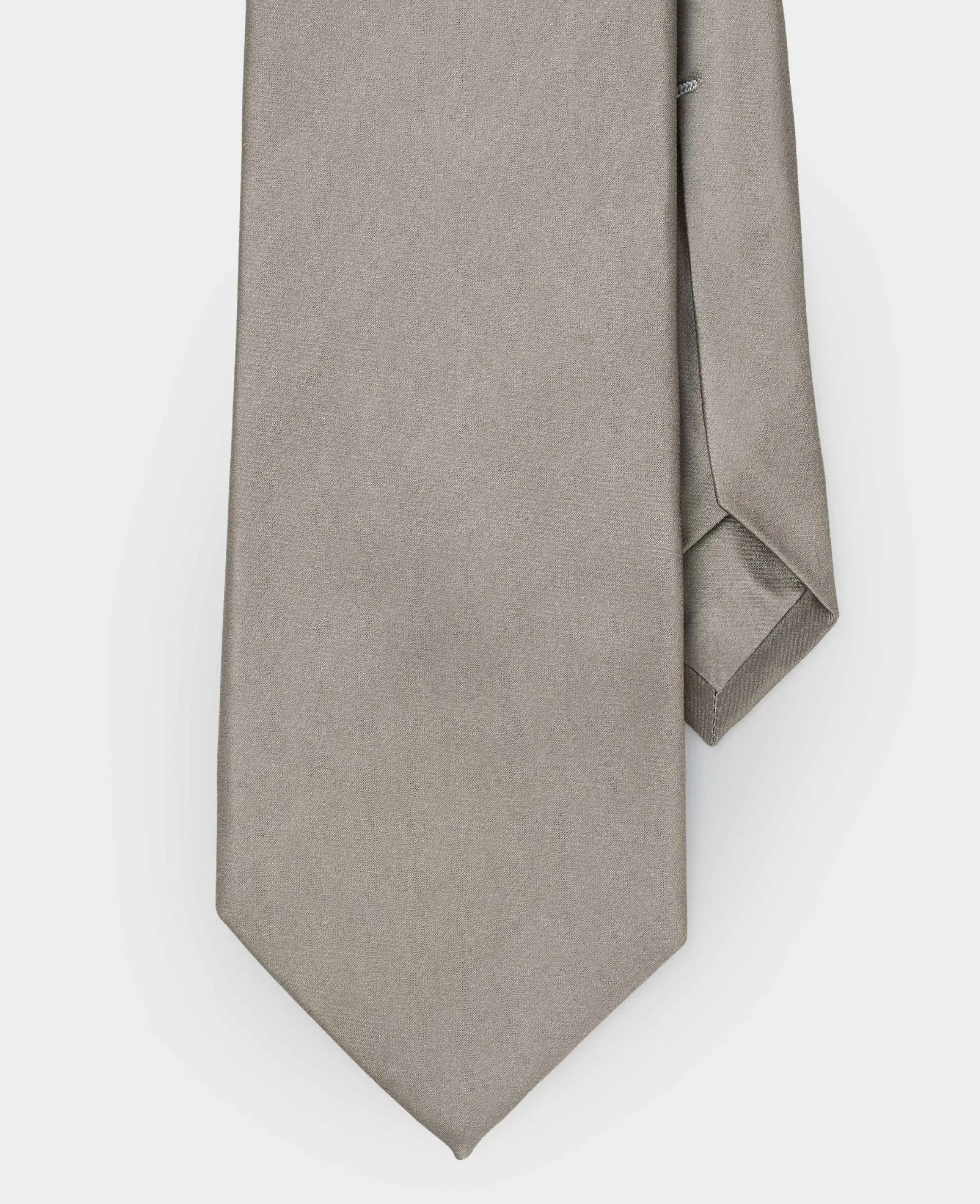 Grey Seven Fold Silk Tie