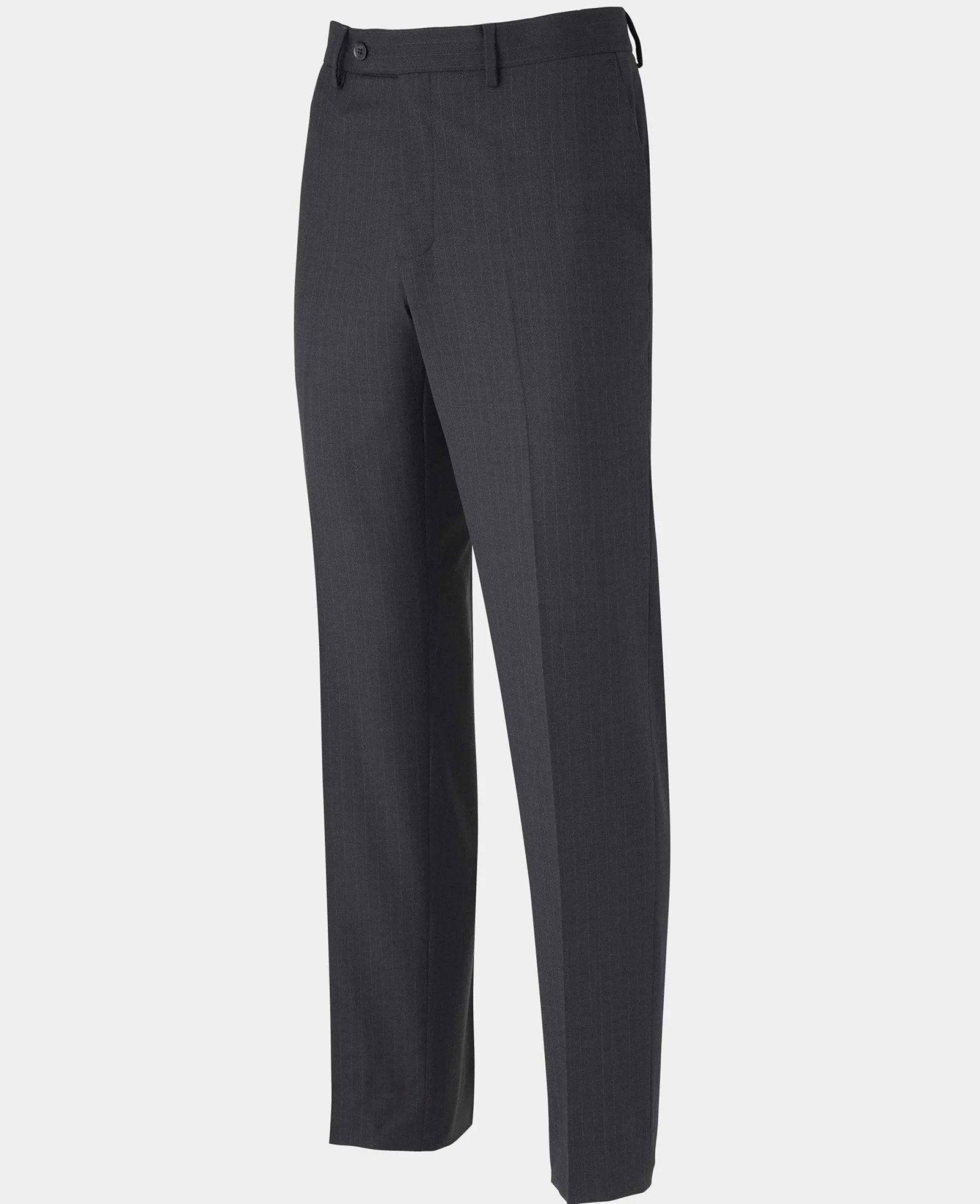 Grey Wool Blend Chalk Stripe Double Breasted Tailored Suit