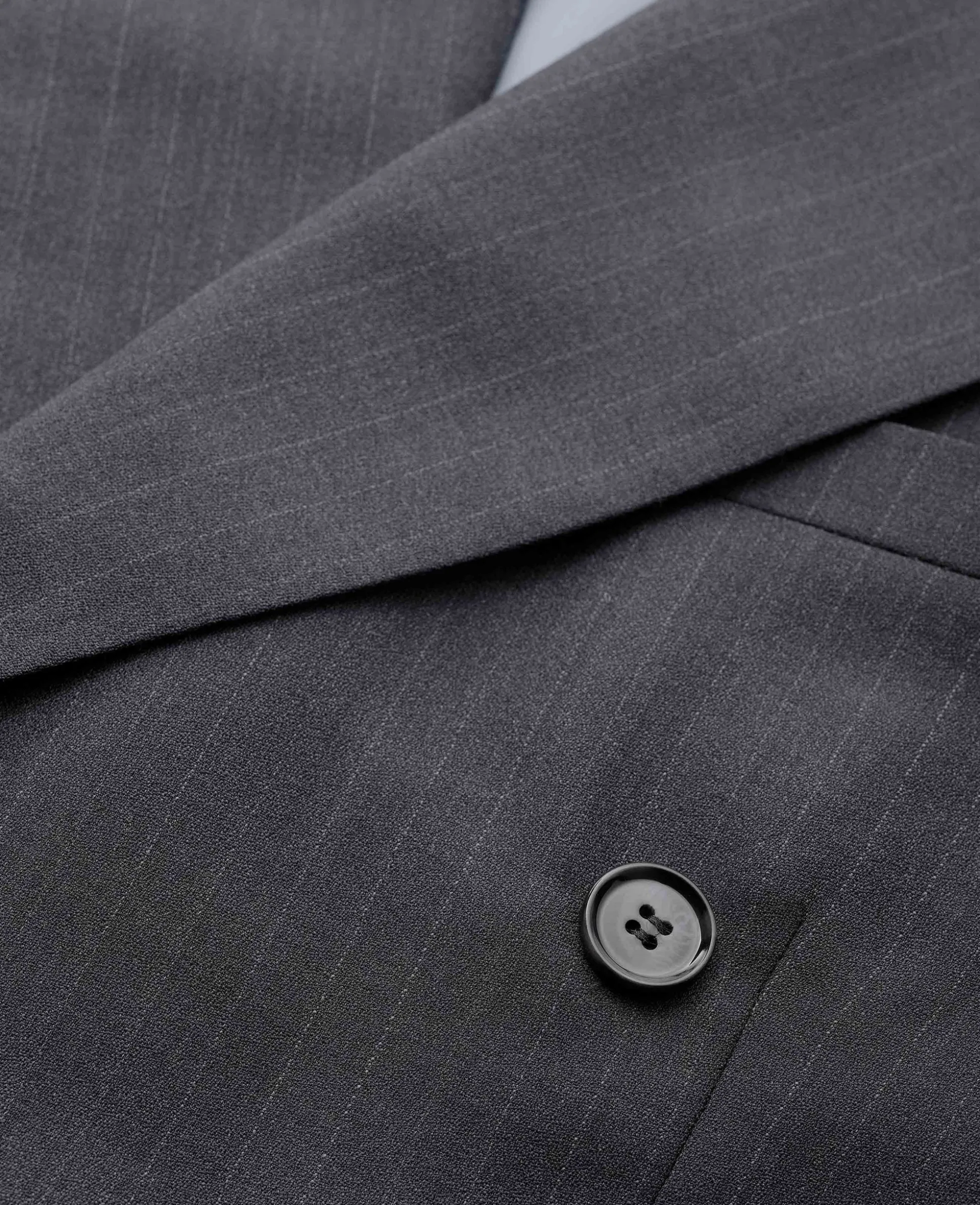Grey Wool Blend Chalk Stripe Double Breasted Tailored Suit