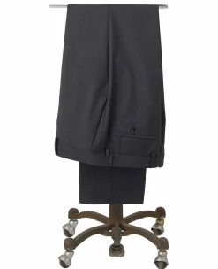 Grey Wool Blend Chalk Stripe Suit Trousers