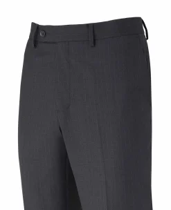 Grey Wool Blend Chalk Stripe Suit Trousers