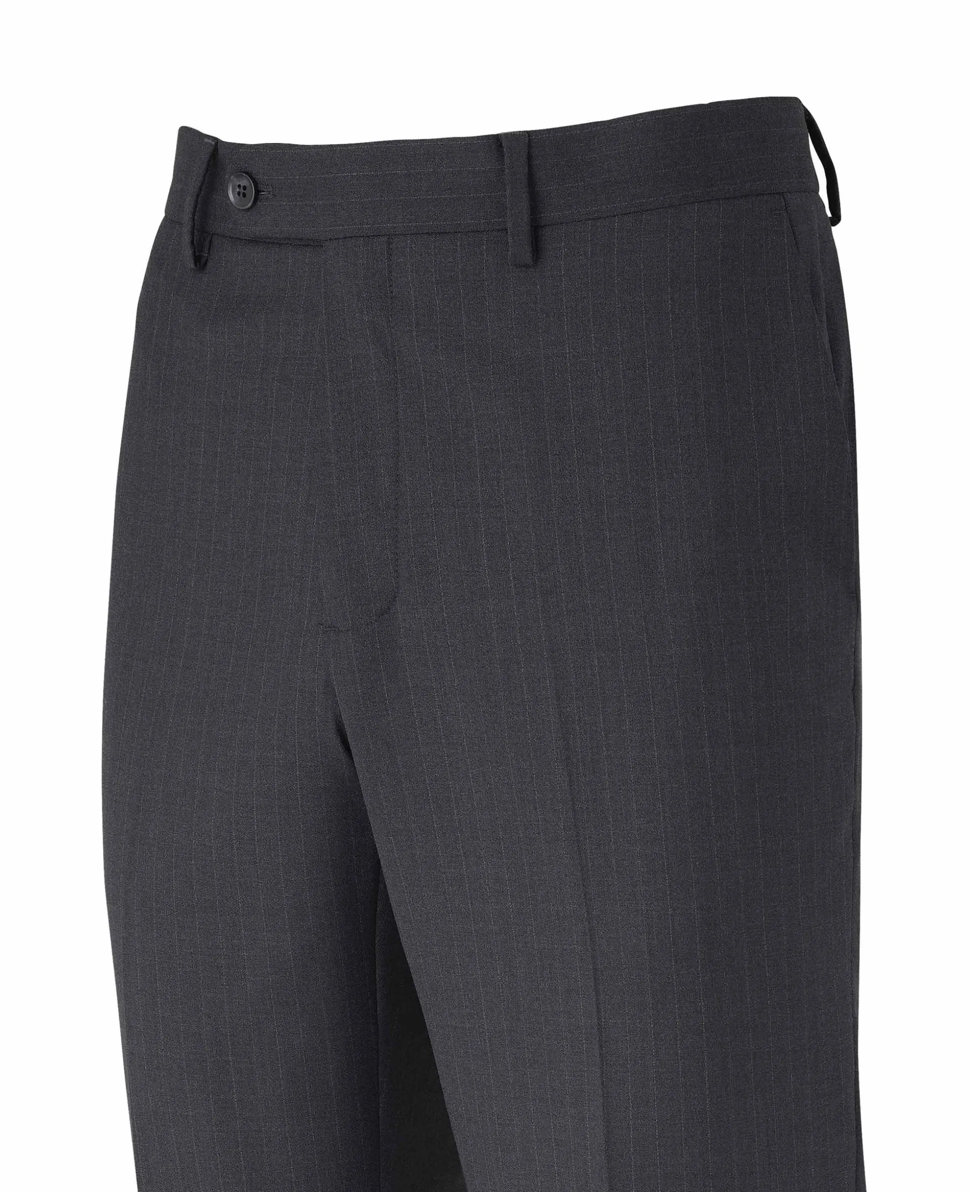 Grey Wool Blend Chalk Stripe Suit Trousers