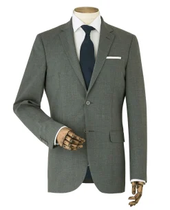 Grey Wool-Blend Suit Jacket