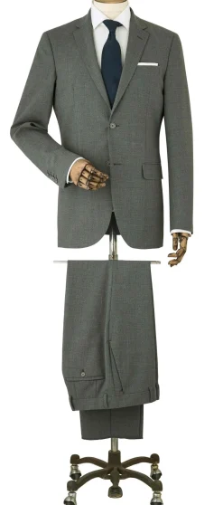 Grey Wool-Blend Tailored Suit