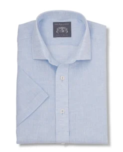 Harold Pale Blue Linen Made-To-Measure Shirt