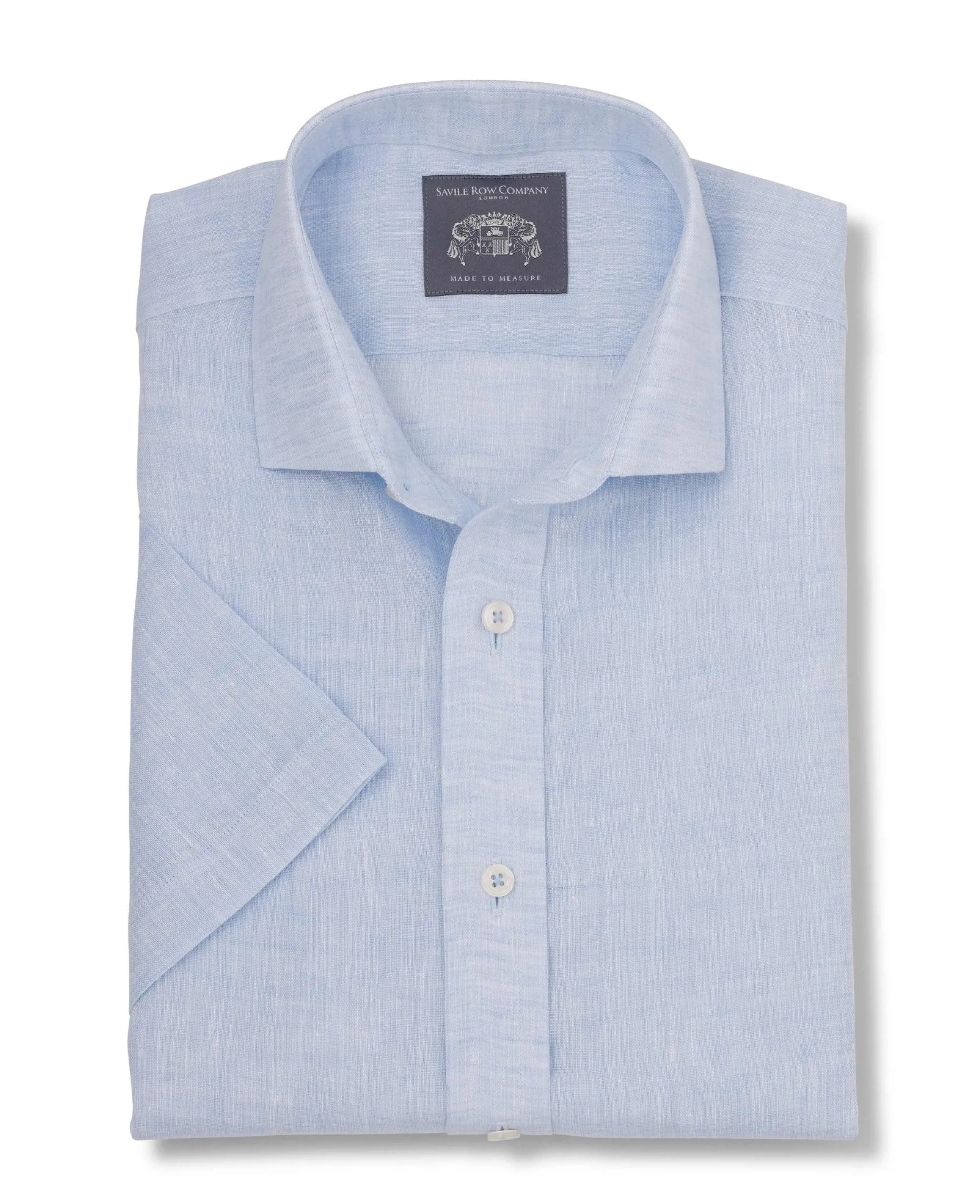 Harold Pale Blue Linen Made-To-Measure Shirt