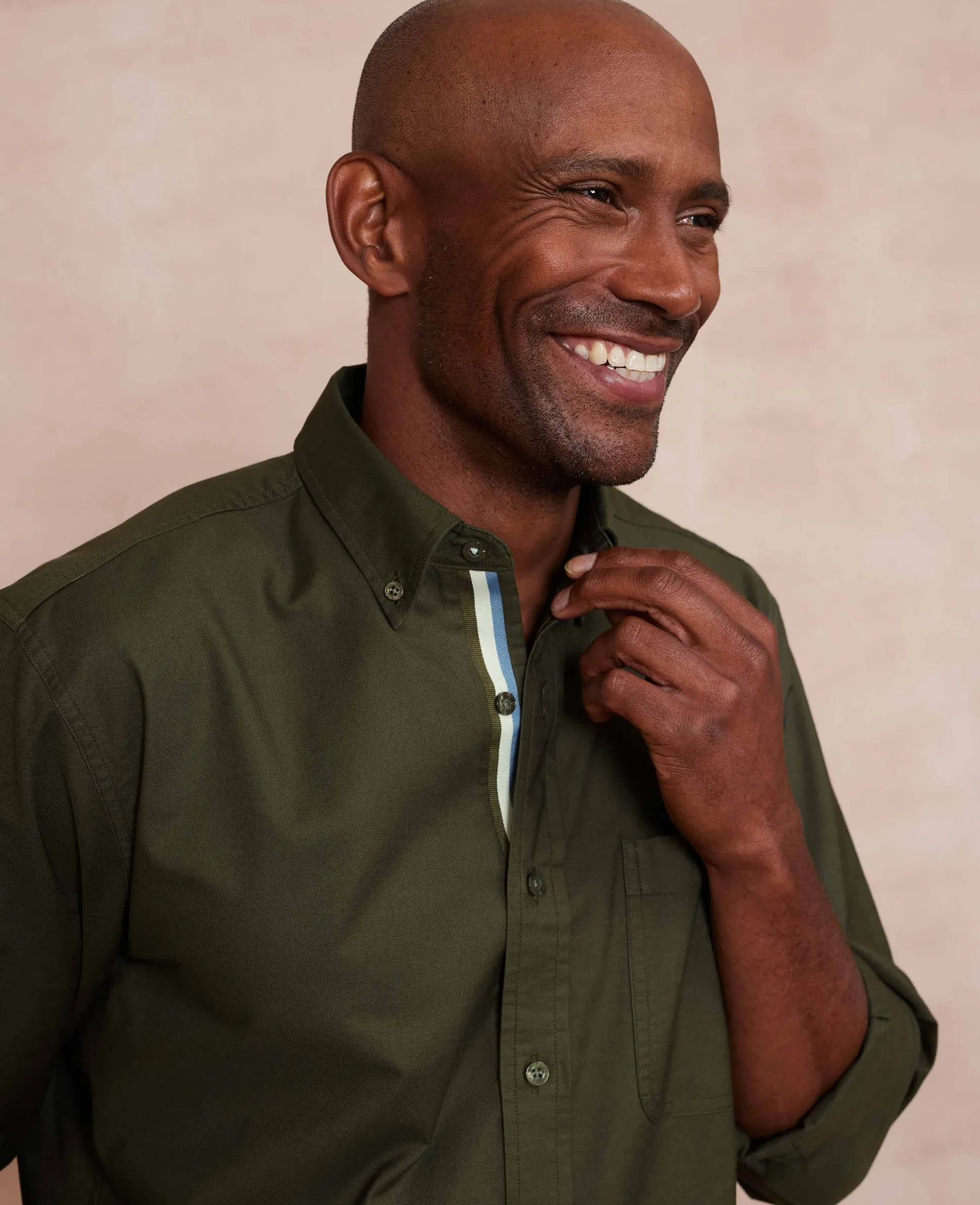 Khaki Classic Fit Button-Down Oxford Casual Shirt
