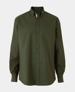 Khaki Classic Fit Button-Down Oxford Casual Shirt