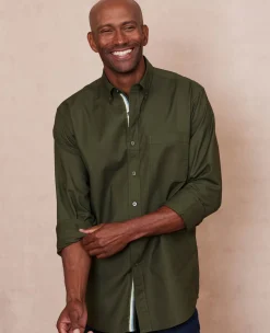 Khaki Classic Fit Button-Down Oxford Casual Shirt