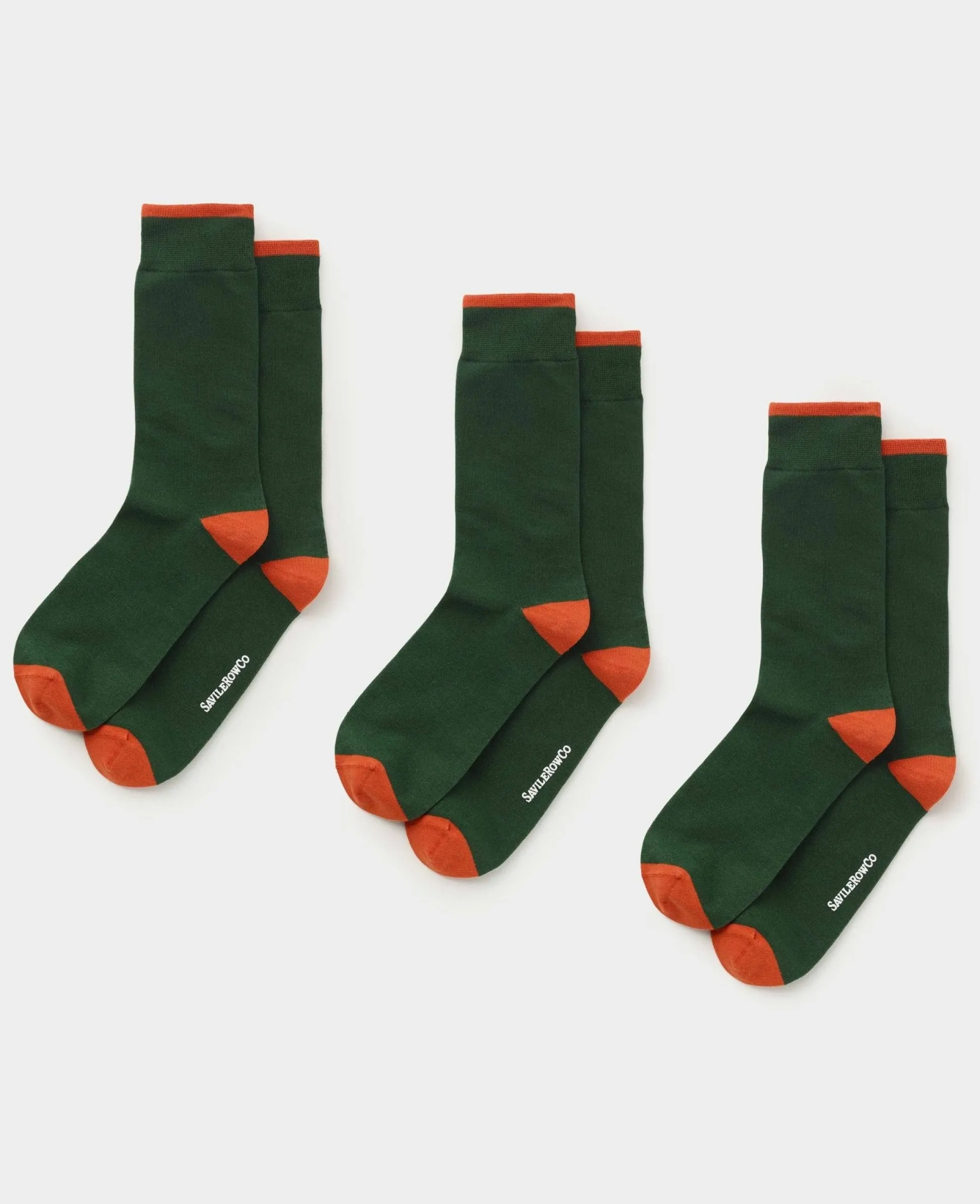 Khaki Cotton Blend Pack of Three Socks