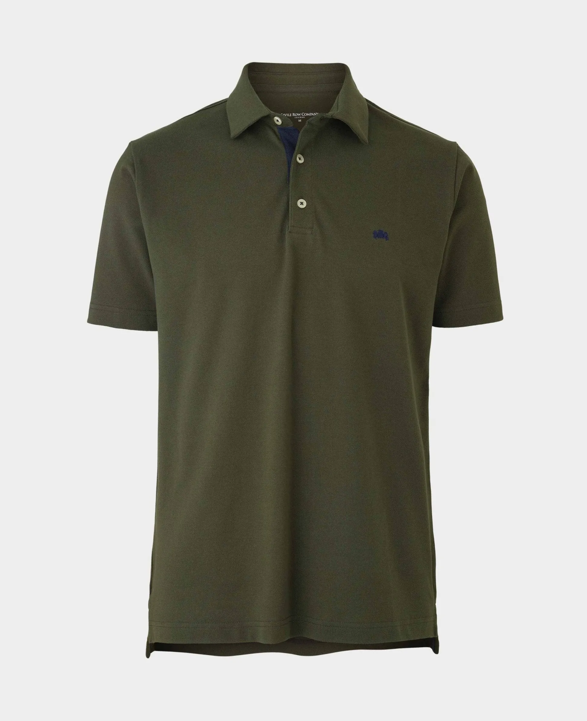 Khaki Cotton Classic Fit Short Sleeve Polo Shirt