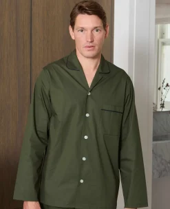 Khaki Cotton Piped Pyjamas
