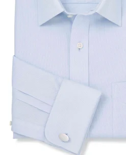 Light Blue Cotton Classic Fit Non-Iron Shirt - Double Cuff