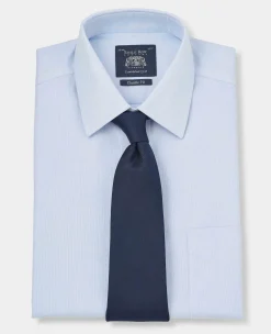 Light Blue Cotton Classic Fit Non-Iron Shirt - Double Cuff