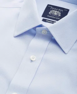 Light Blue Cotton Classic Fit Non-Iron Shirt - Double Cuff
