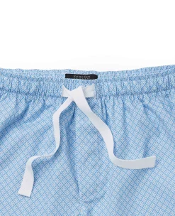 Light Blue Cotton Foulard Print Lounge Shorts