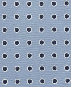 Light Blue Polka Dot Seven Fold Silk Tie