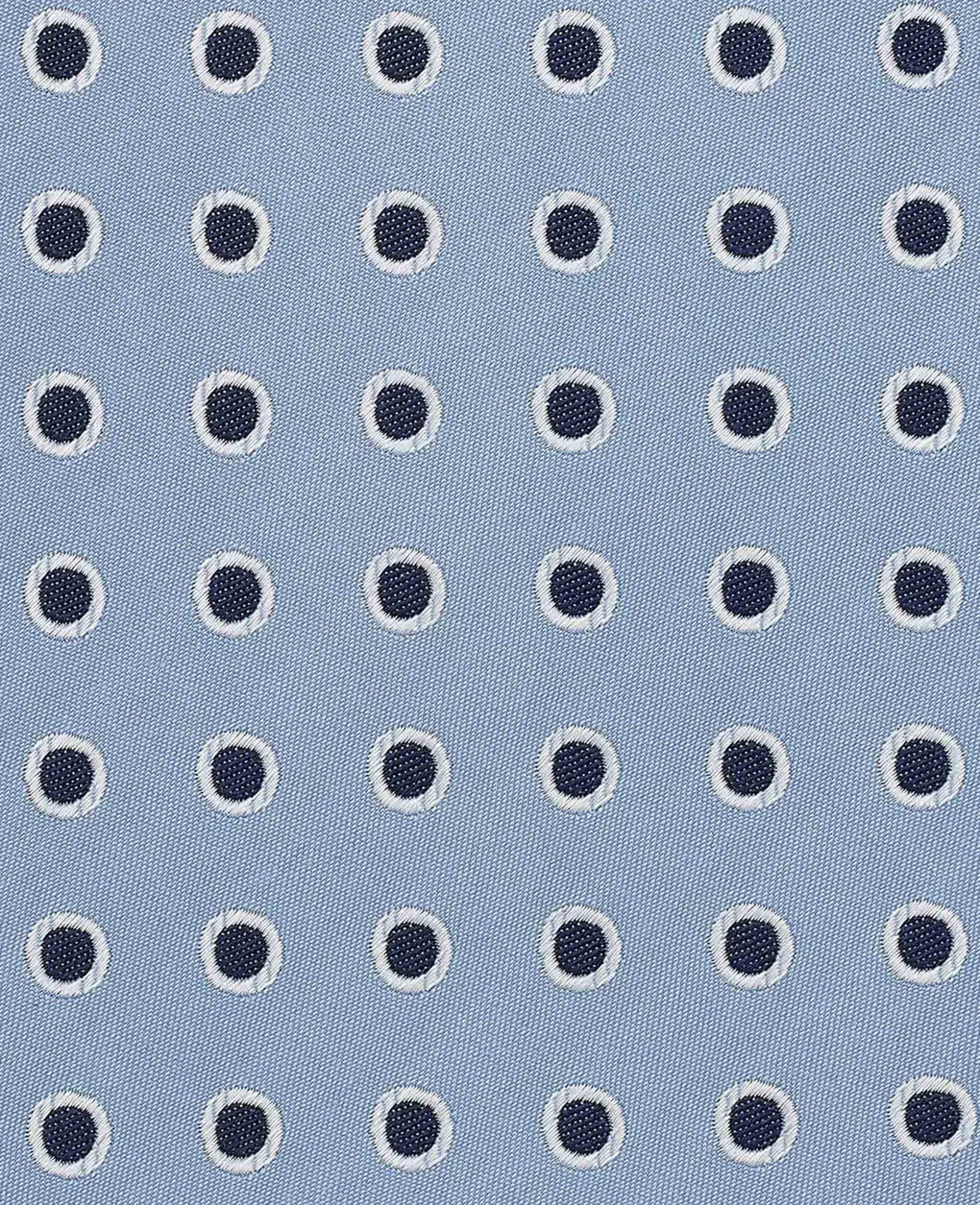 Light Blue Polka Dot Seven Fold Silk Tie
