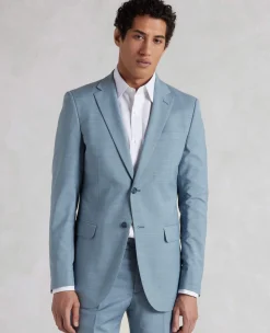 Light Blue Wool-Blend Tailored Suit
