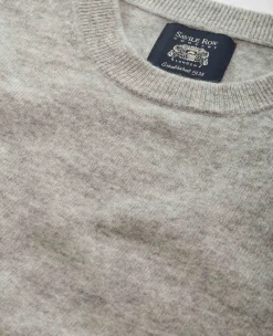 Light Grey Merino Wool Cashmere Crew Neck Jumper
