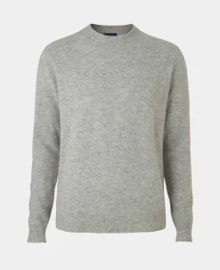 Light Grey Merino Wool Cashmere Crew Neck Jumper
