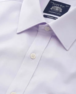Lilac Cotton Twill Classic Fit Formal Shirt - Double Cuff