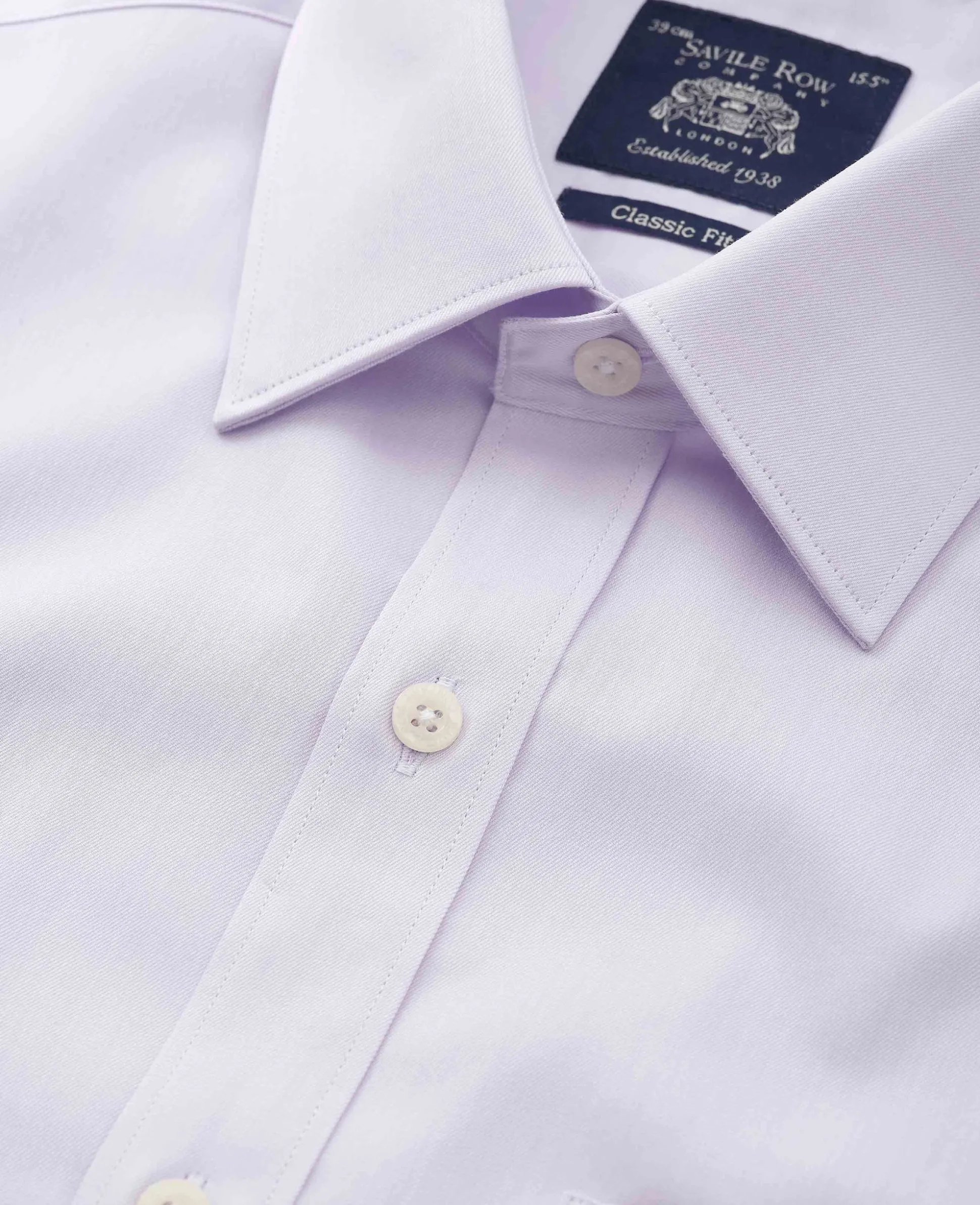 Lilac Cotton Twill Classic Fit Formal Shirt - Double Cuff