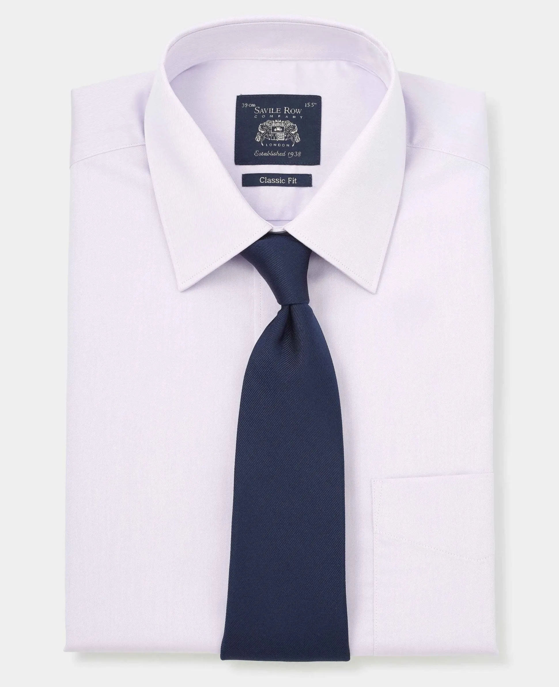 Lilac Cotton Twill Classic Fit Formal Shirt - Double Cuff