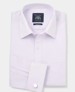 Lilac Cotton Twill Classic Fit Formal Shirt - Double Cuff