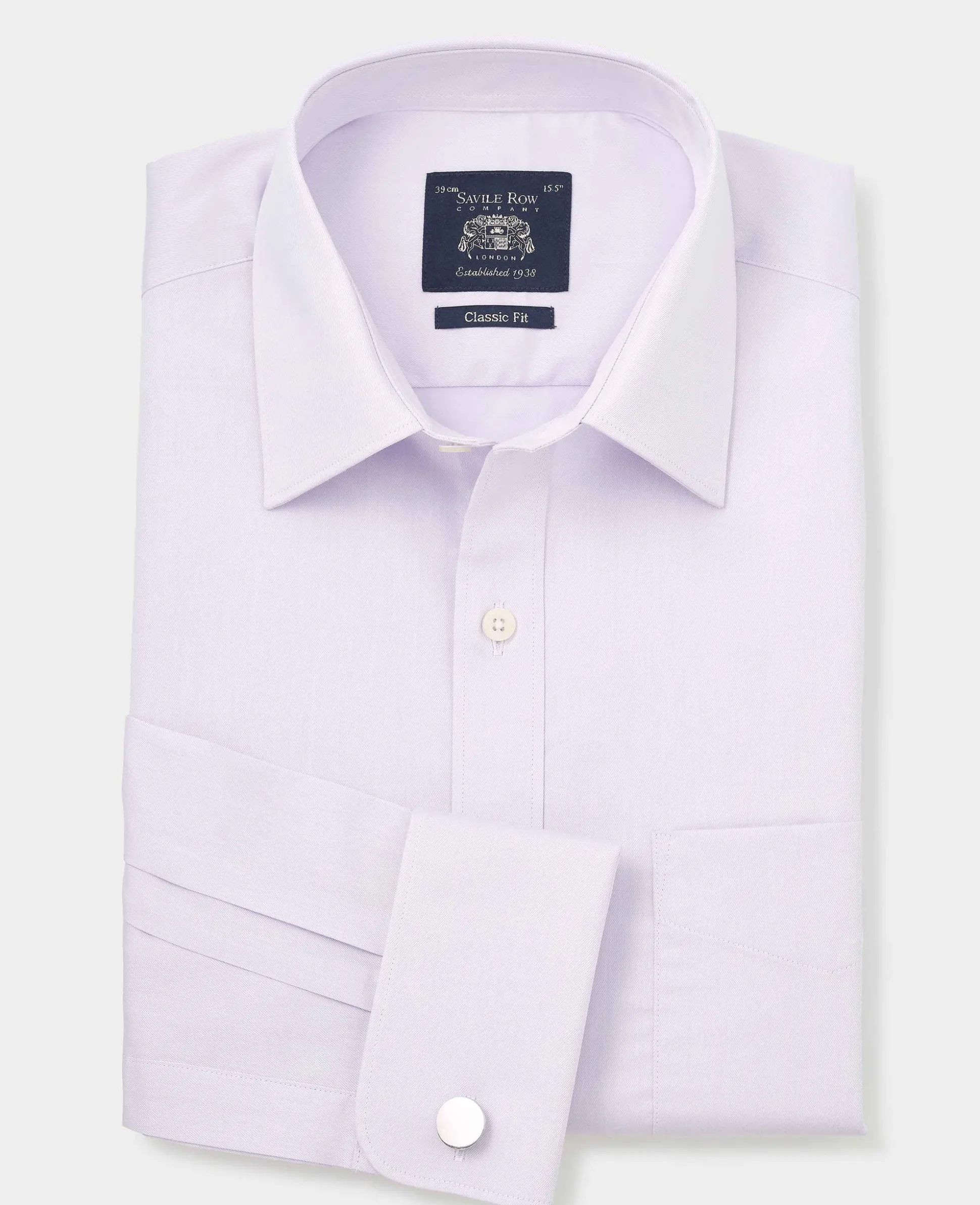 Lilac Cotton Twill Classic Fit Formal Shirt - Double Cuff