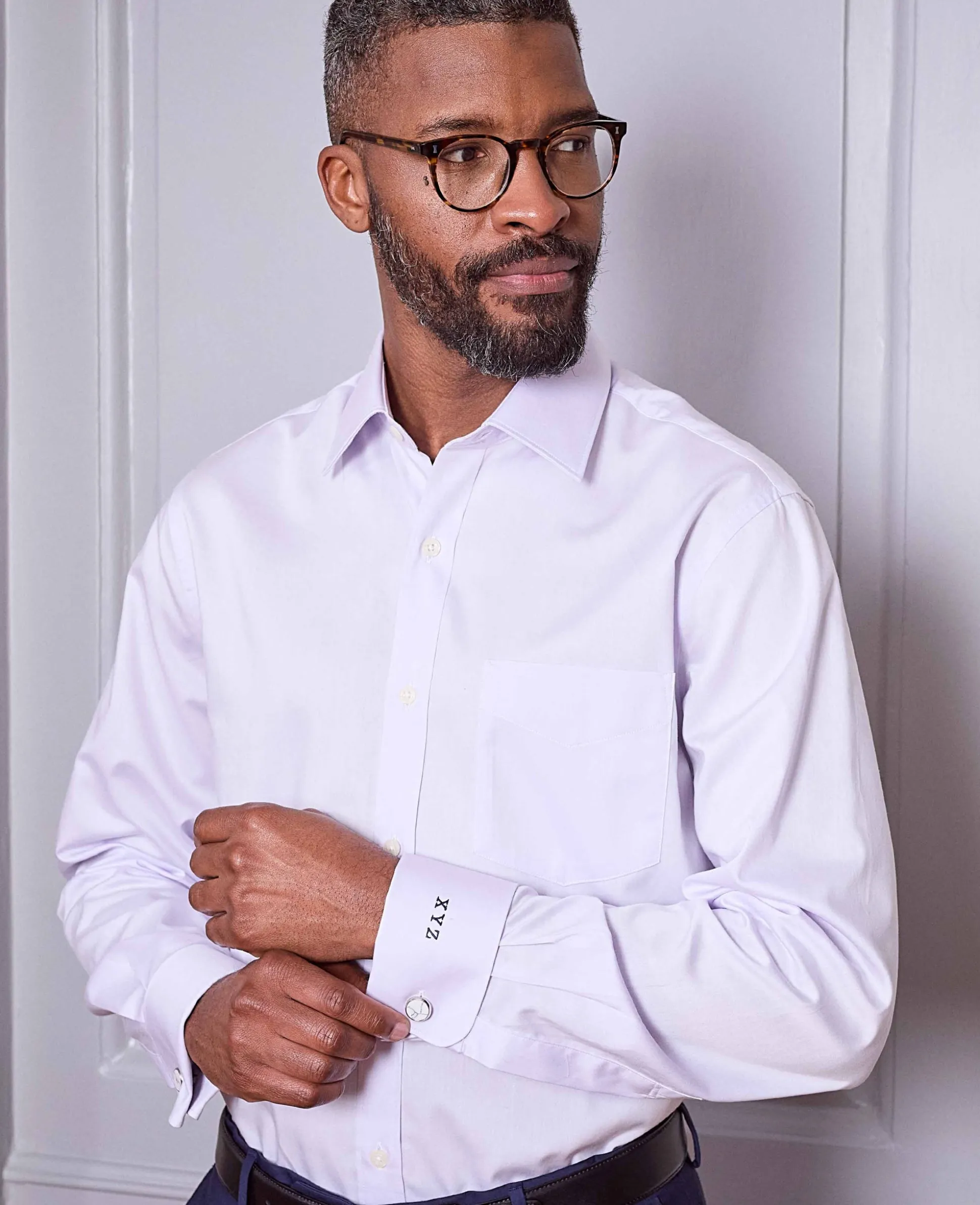Lilac Cotton Twill Classic Fit Formal Shirt - Double Cuff