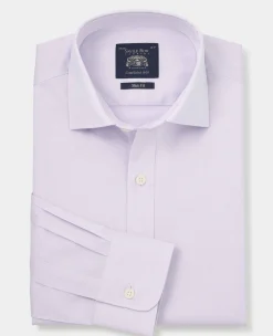 Lilac Cotton Twill Slim Fit Formal Shirt - Single Cuff