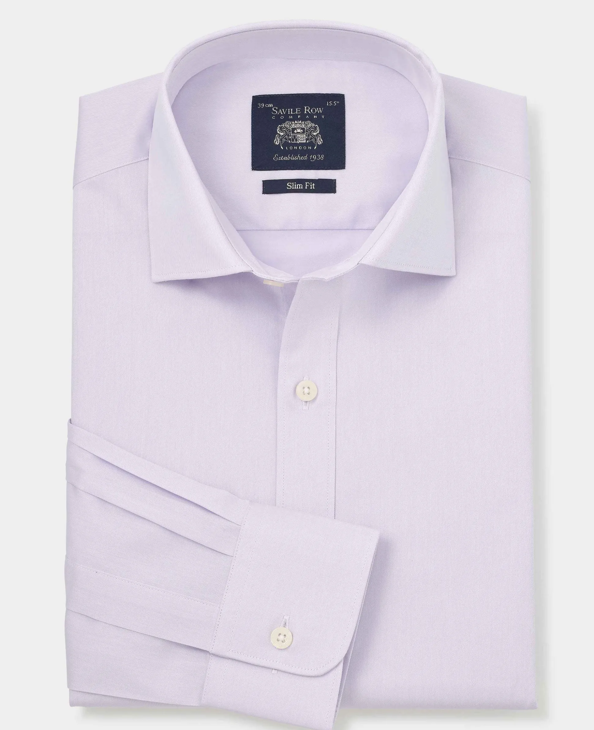 Lilac Cotton Twill Slim Fit Formal Shirt - Single Cuff
