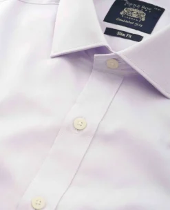 Lilac Cotton Twill Slim Fit Formal Shirt - Single Cuff