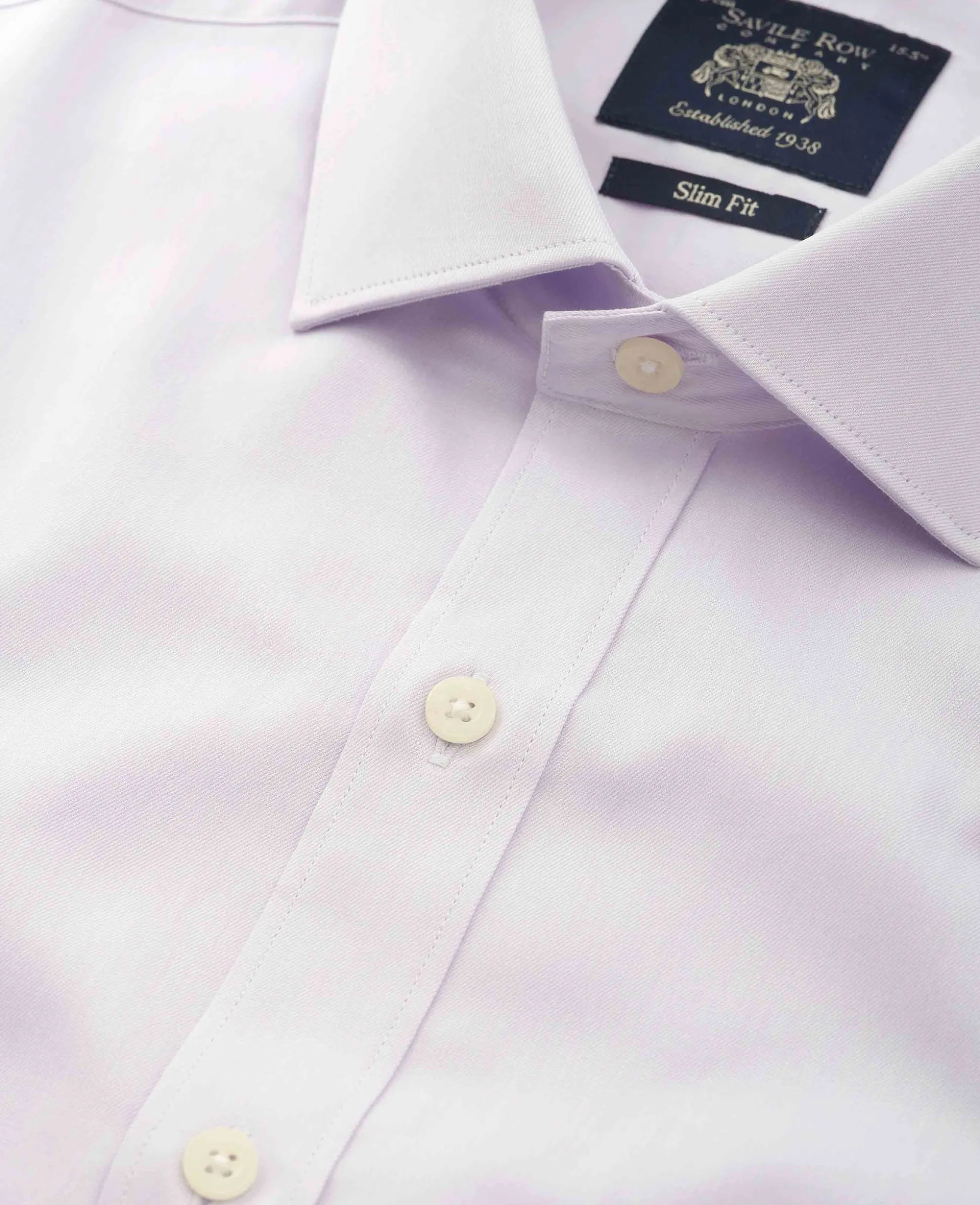 Lilac Cotton Twill Slim Fit Formal Shirt - Single Cuff