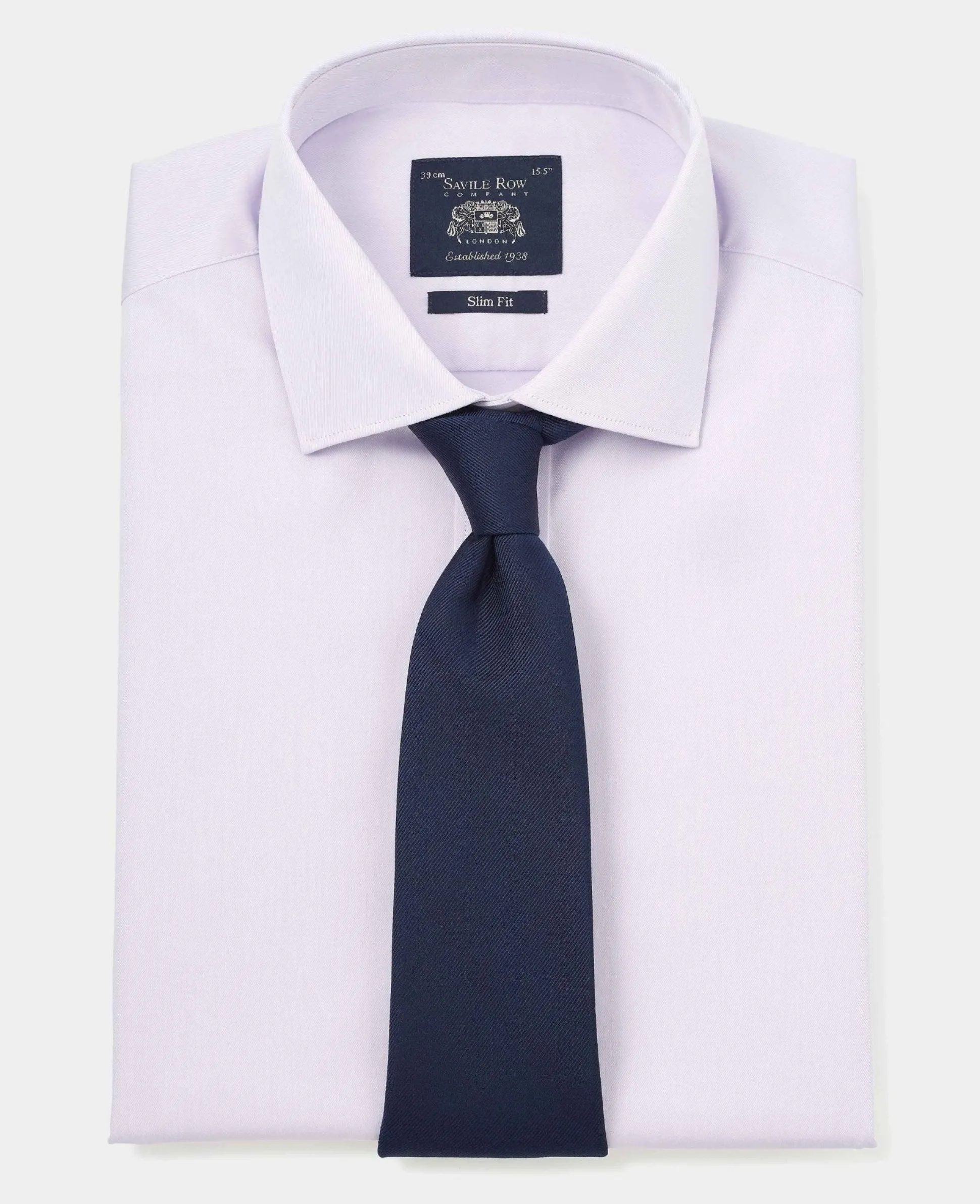 Lilac Cotton Twill Slim Fit Formal Shirt - Single Cuff