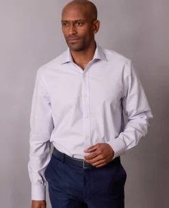 Lilac Pinpoint Cotton Classic Fit Formal Shirt - Single Cuff