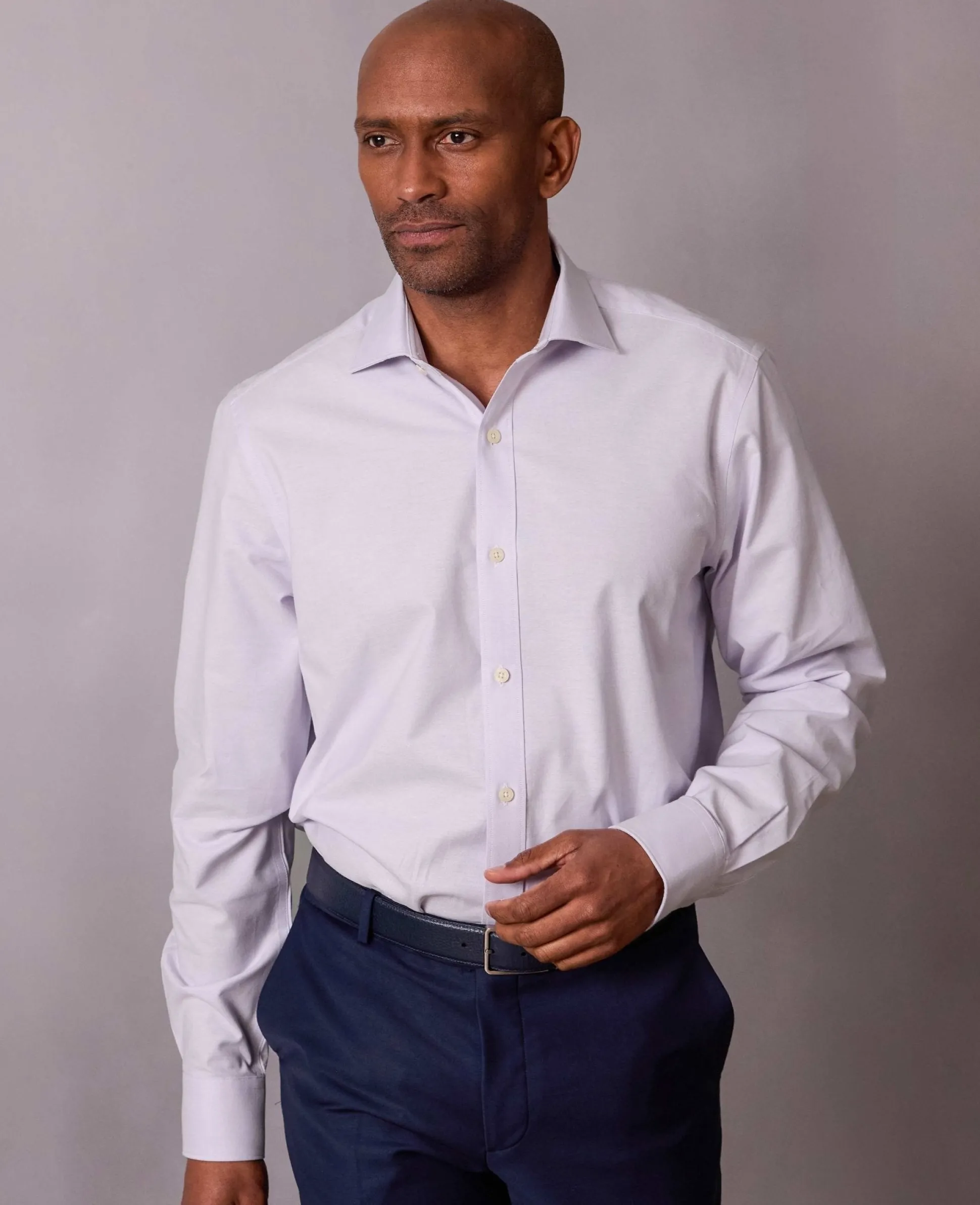 Lilac Pinpoint Cotton Classic Fit Formal Shirt - Single Cuff