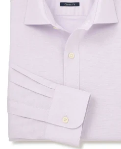 Lilac Pinpoint Cotton Classic Fit Formal Shirt - Single Cuff