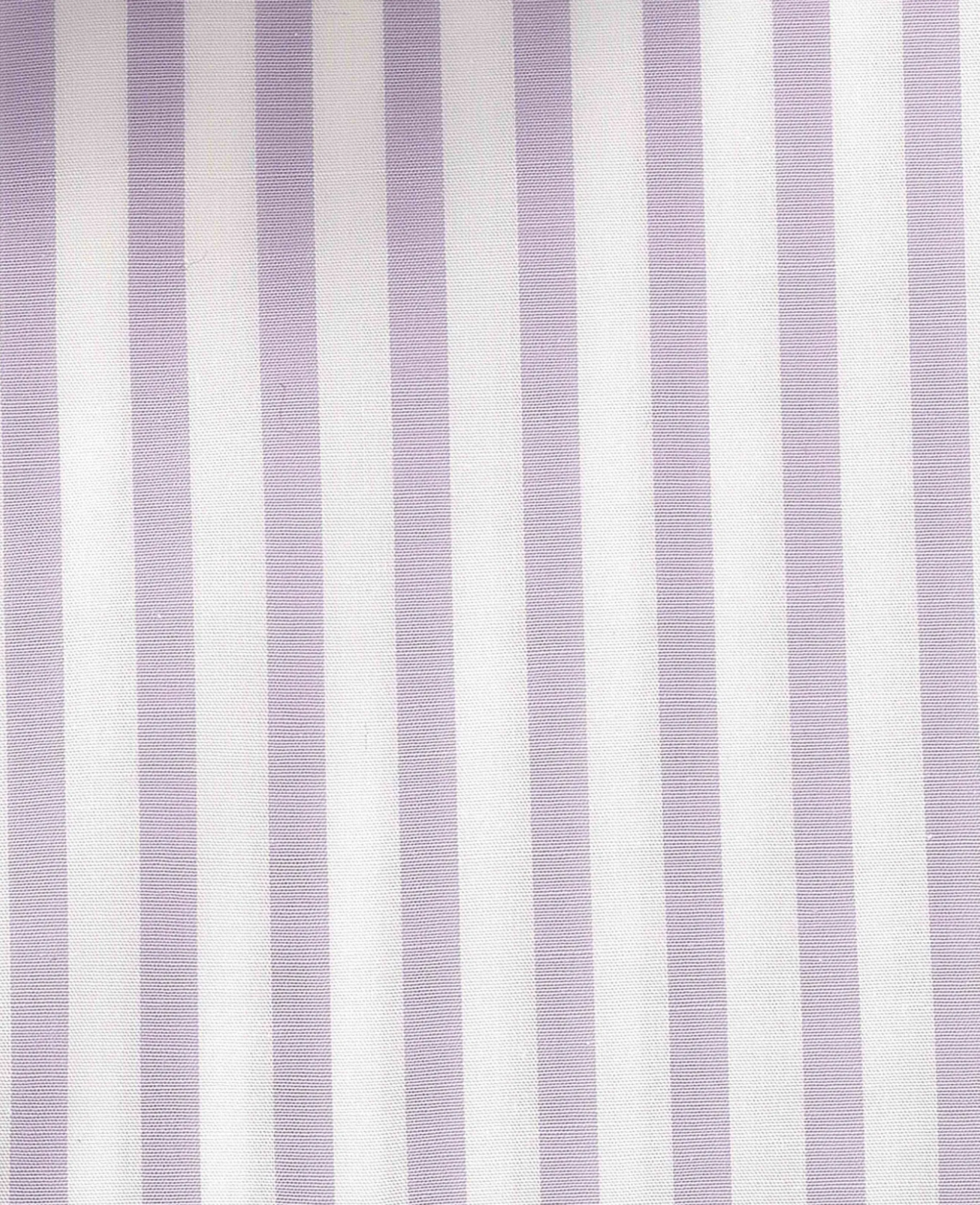 Lilac White Stripe Cotton Poplin Classic Fit Formal Shirt - Single Cuff